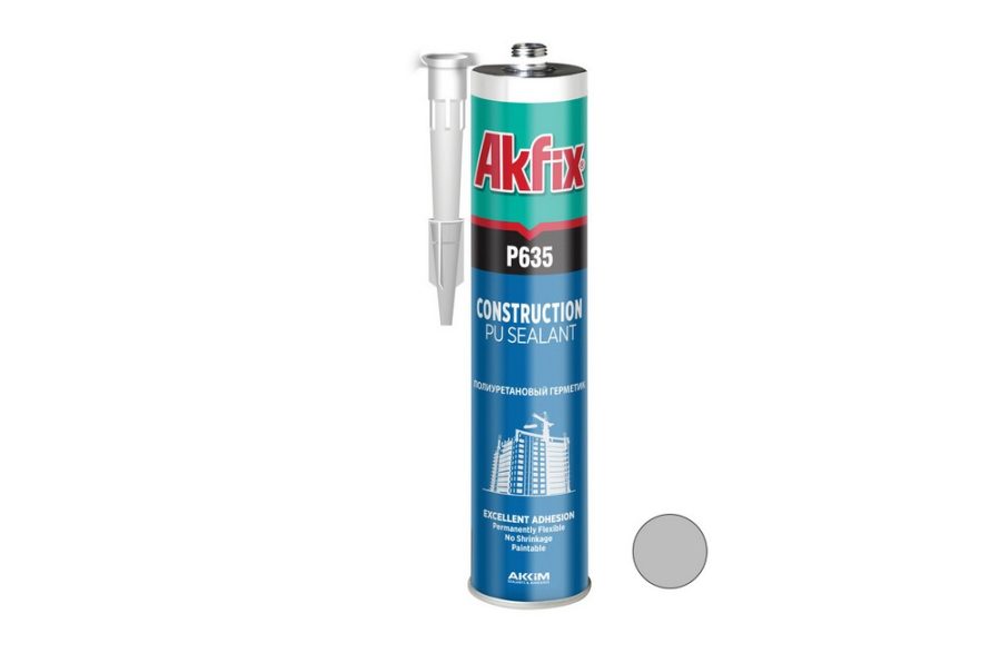 Поліуретановий герметик (стро) Akfix P635 сірий 310 мл/410 гр