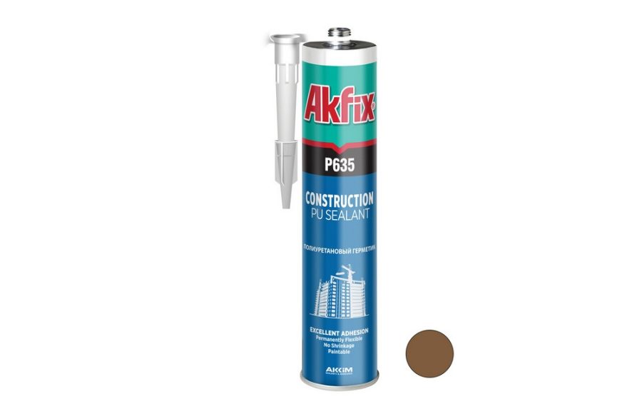 Полиуретановый герметик (строит) Akfix P635 коричневый 310 мл/410 гр